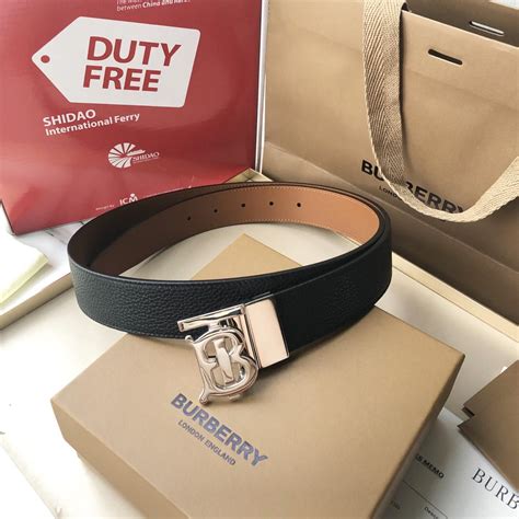 thắt lưng burberry|Reversible Leather TB Belt in Black/tan .